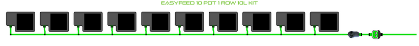 Alien Hydroponics EasyFeed 10 Pot 1 Row Kit