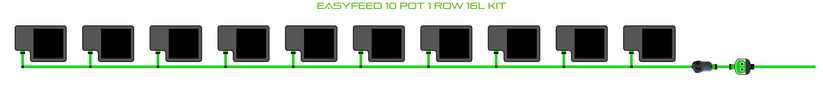 Alien Hydroponics EasyFeed 10 Pot 1 Row Kit