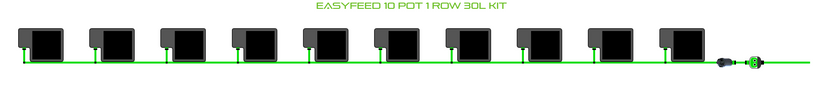 Alien Hydroponics EasyFeed 10 Pot 1 Row Kit