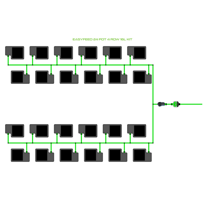 Alien Hydroponics EasyFeed 24 Pot 4 Row Kit