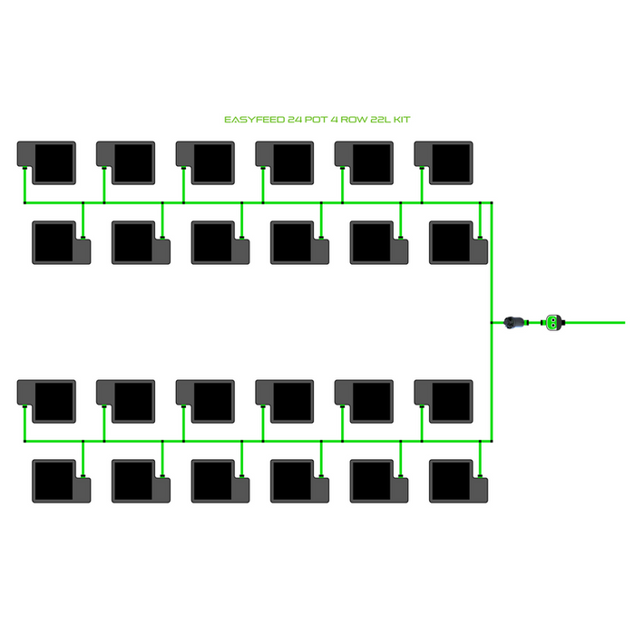 Alien Hydroponics EasyFeed 24 Pot 4 Row Kit
