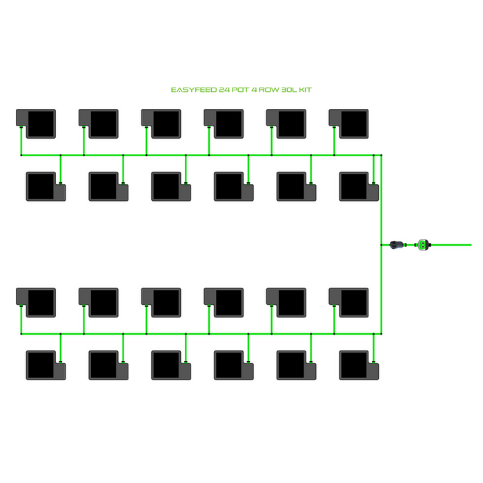 Alien Hydroponics EasyFeed 24 Pot 4 Row Kit
