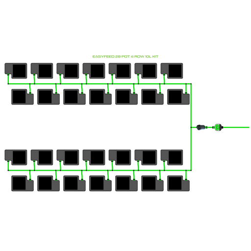 Alien Hydroponics EasyFeed 28 Pot 4 Row Kit