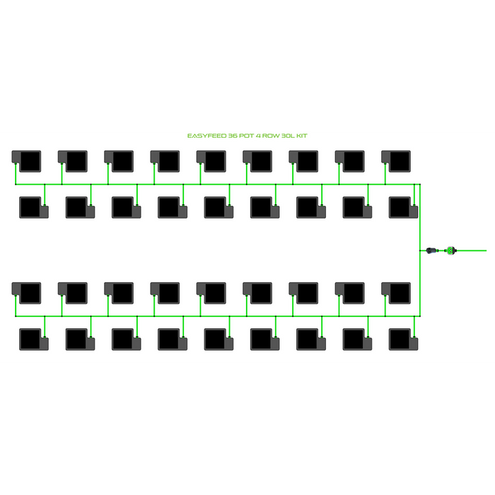 Alien Hydroponics EasyFeed 36 Pot 4 Row Kit