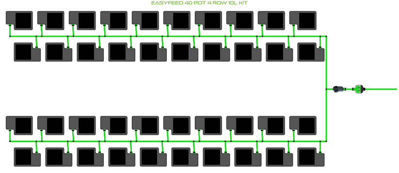 Alien Hydroponics EasyFeed 40 Pot 4 Row Kit