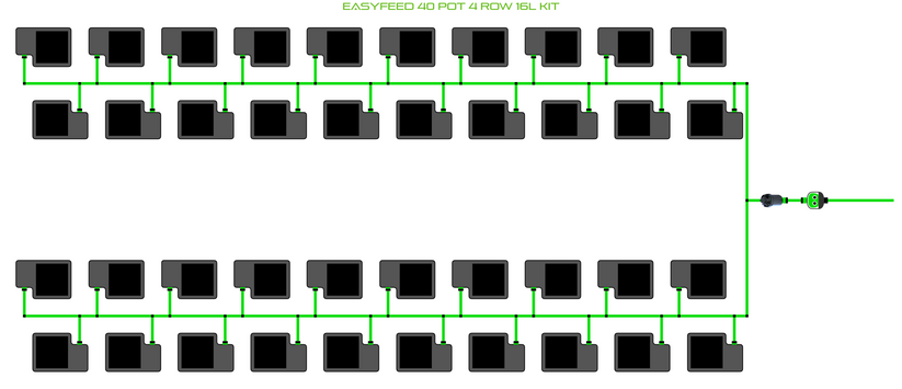 Alien Hydroponics EasyFeed 40 Pot 4 Row Kit