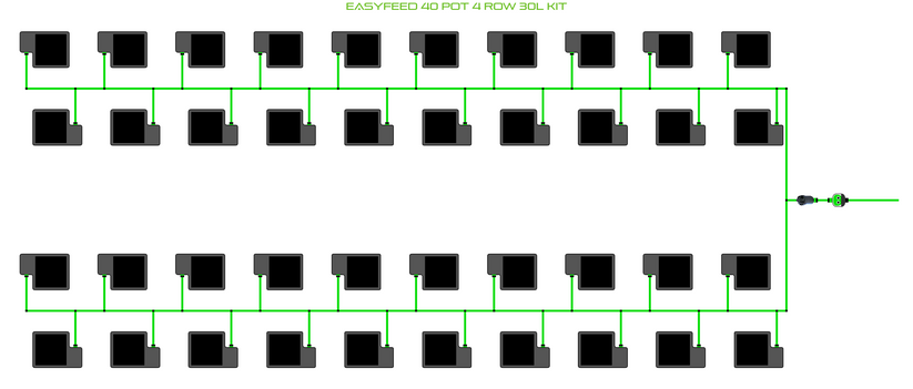 Alien Hydroponics EasyFeed 40 Pot 4 Row Kit