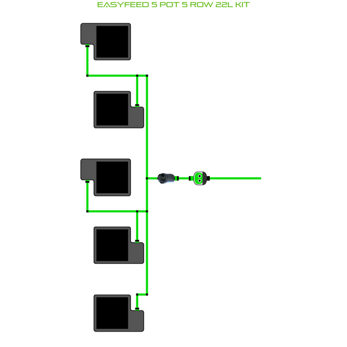 Alien Hydroponics EasyFeed 5 Pot 5 Row Kit