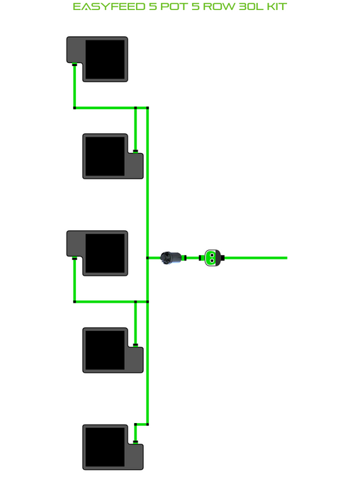 Alien Hydroponics EasyFeed 5 Pot 5 Row Kit