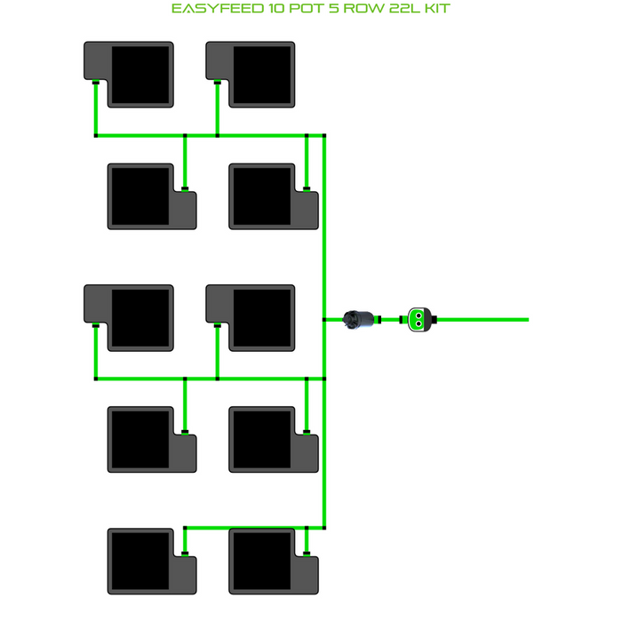 Alien Hydroponics EasyFeed 10 Pot 5 Row Kit