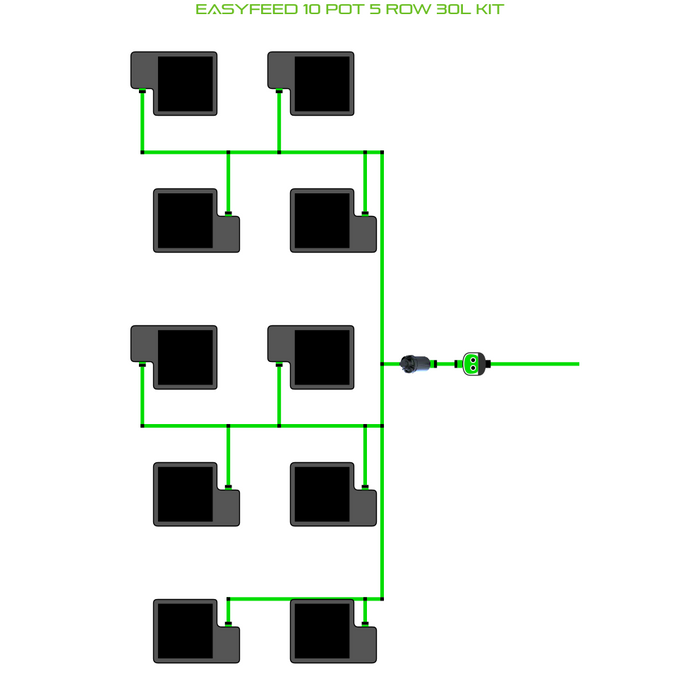 Alien Hydroponics EasyFeed 10 Pot 5 Row Kit