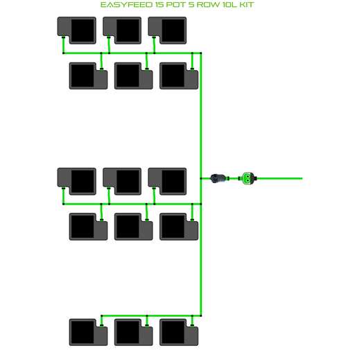 Alien Hydroponics EasyFeed 15 Pot 5 Row Kit