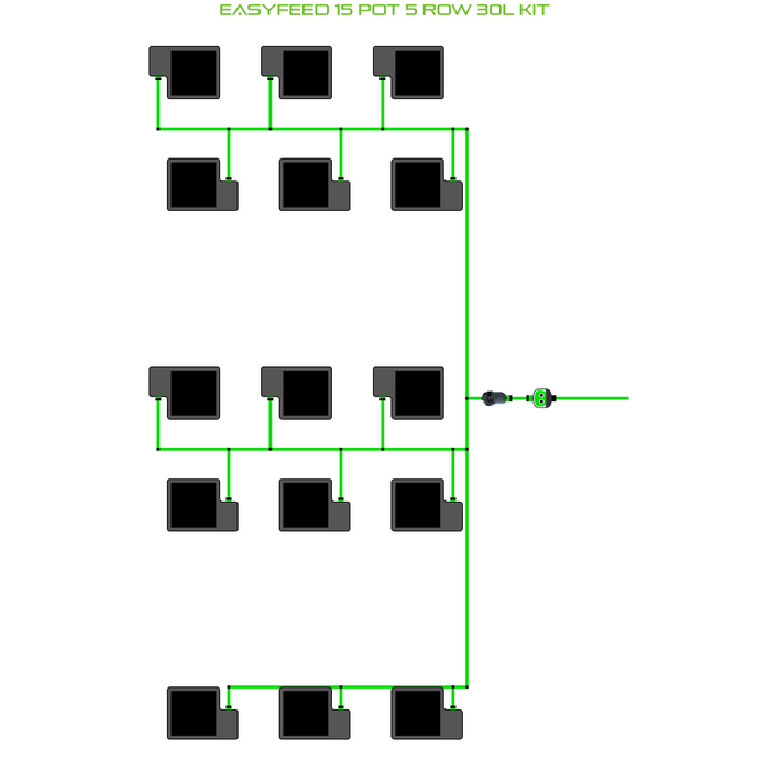Alien Hydroponics EasyFeed 15 Pot 5 Row Kit