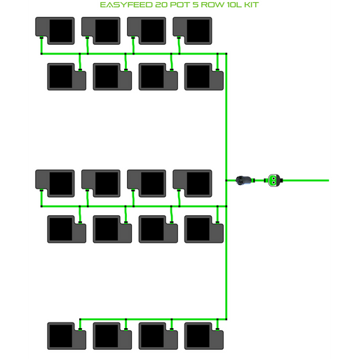 Alien Hydroponics EasyFeed 20 Pot 5 Row Kit