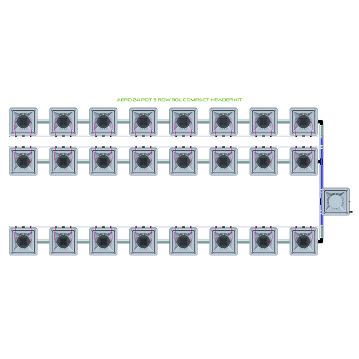 Alien Hydroponics AERO 24 Pot 3 Row Kit