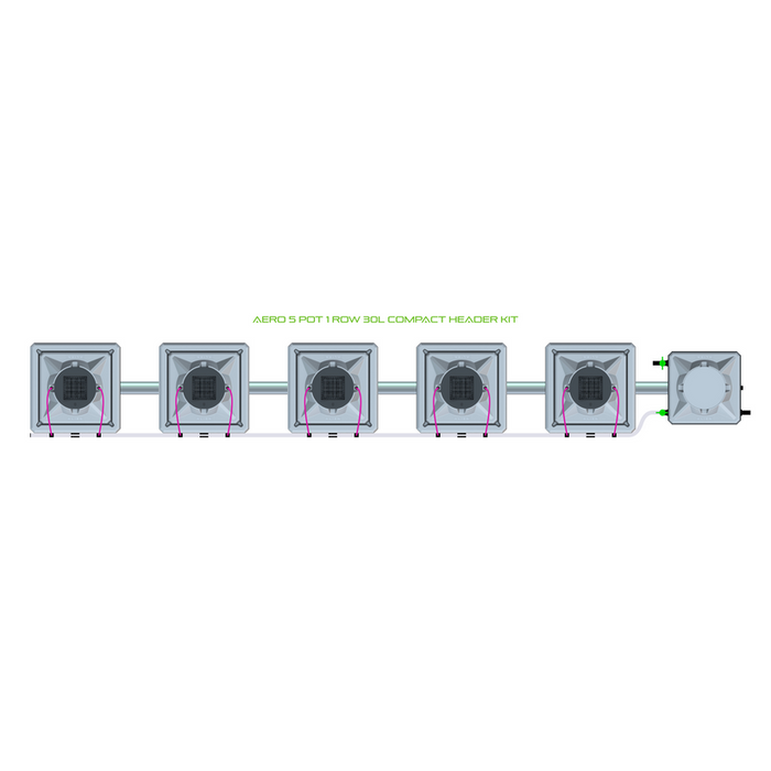 Alien Hydroponics AERO 5 Pot 1 Row Kit