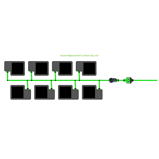 Alien Hydroponics EasyFeed 8 Pot 2 Row Kit