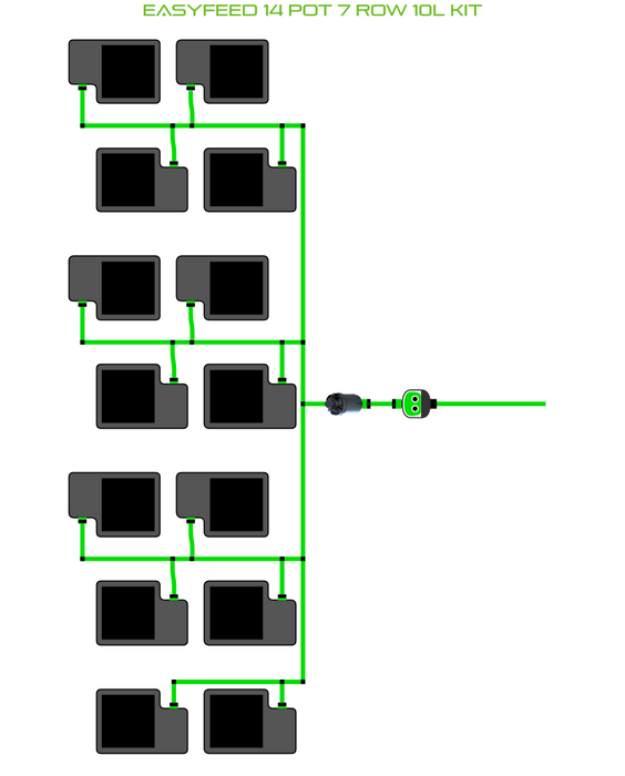 Alien Hydroponics EasyFeed 14 Pot 7 Row Kit