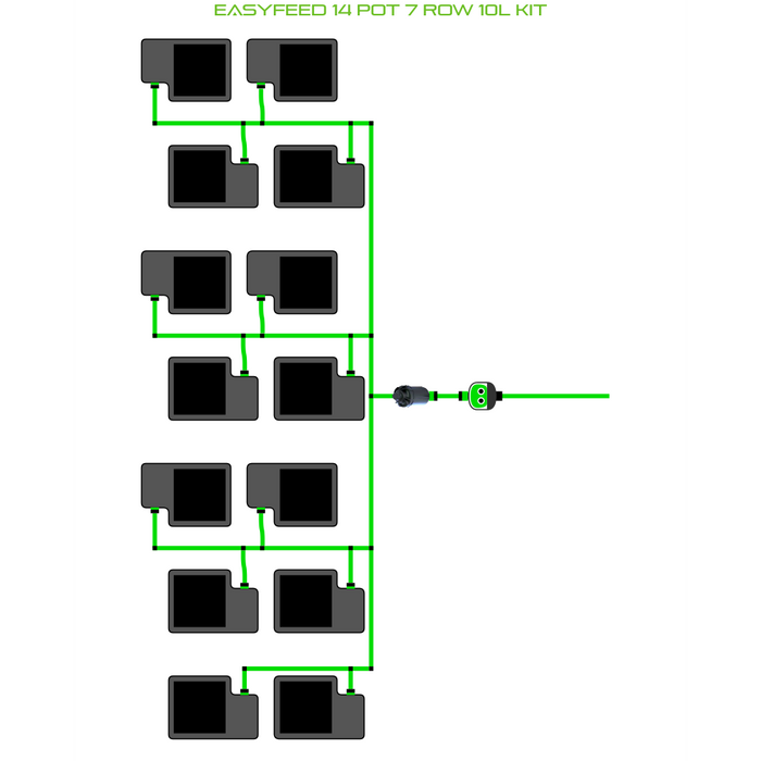 Alien Hydroponics EasyFeed 14 Pot 7 Row Kit