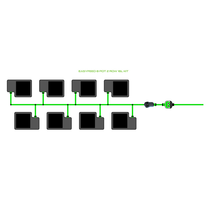 Alien Hydroponics EasyFeed 8 Pot 2 Row Kit