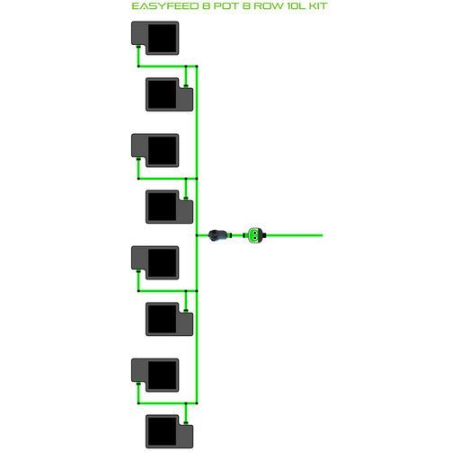 Alien Hydroponics EasyFeed 8 Pot 8 Row Kit
