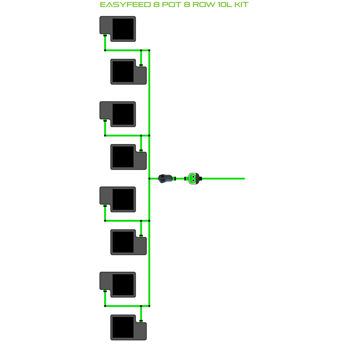 Alien Hydroponics EasyFeed 8 Pot 8 Row Kit