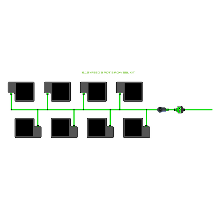 Alien Hydroponics EasyFeed 8 Pot 2 Row Kit