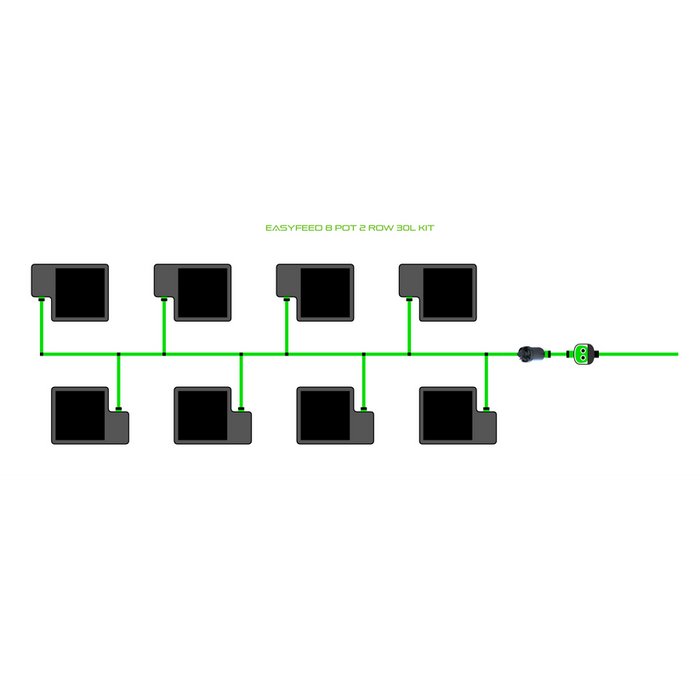 Alien Hydroponics EasyFeed 8 Pot 2 Row Kit