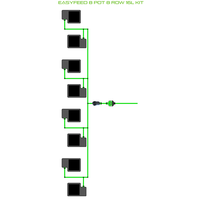 Alien Hydroponics EasyFeed 8 Pot 8 Row Kit