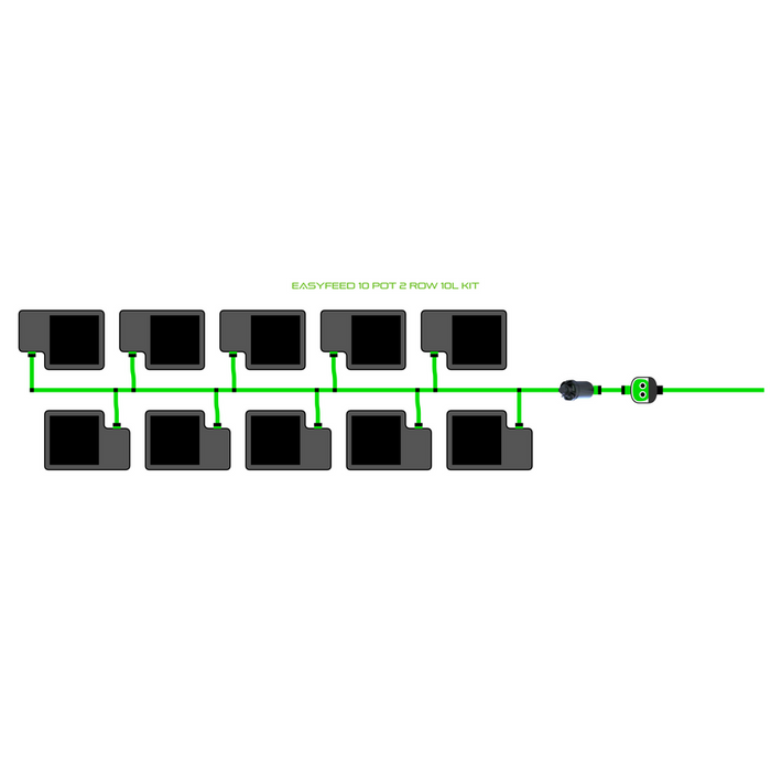 Alien Hydroponics EasyFeed 10 Pot 2 Row Kit