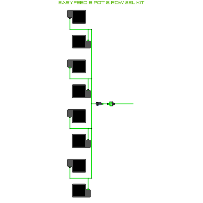 Alien Hydroponics EasyFeed 8 Pot 8 Row Kit