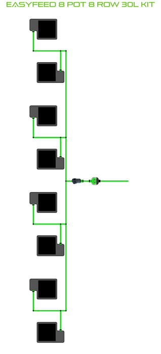Alien Hydroponics EasyFeed 8 Pot 8 Row Kit