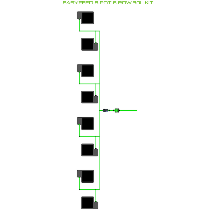 Alien Hydroponics EasyFeed 8 Pot 8 Row Kit