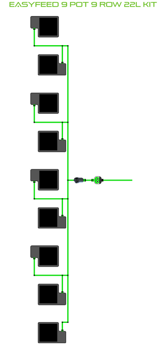 Alien Hydroponics EasyFeed 9 Pot 9 Row Kit