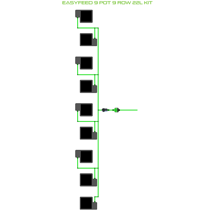 Alien Hydroponics EasyFeed 9 Pot 9 Row Kit