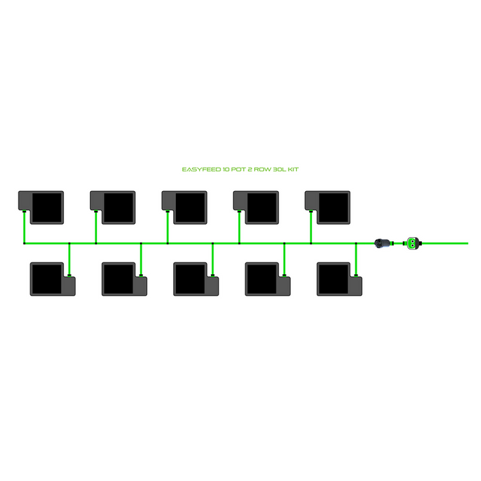 Alien Hydroponics EasyFeed 10 Pot 2 Row Kit