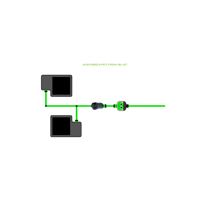 Alien Hydroponics EasyFeed 2 Pot 2 Row Kit