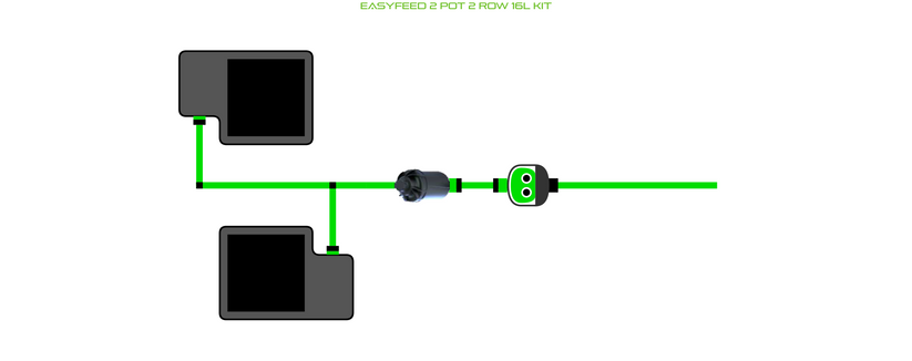 Alien Hydroponics EasyFeed 2 Pot 2 Row Kit