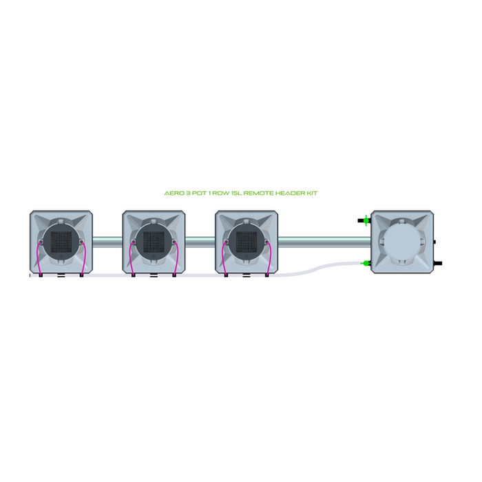 Alien Hydroponics AERO 3 Pot 1 Row Kit