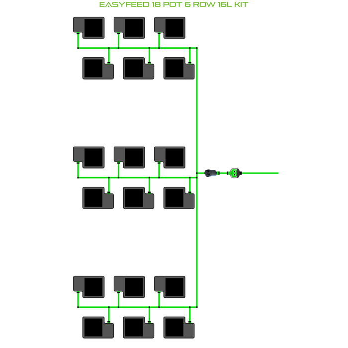 Alien Hydroponics EasyFeed 18 Pot 6 Row Kit