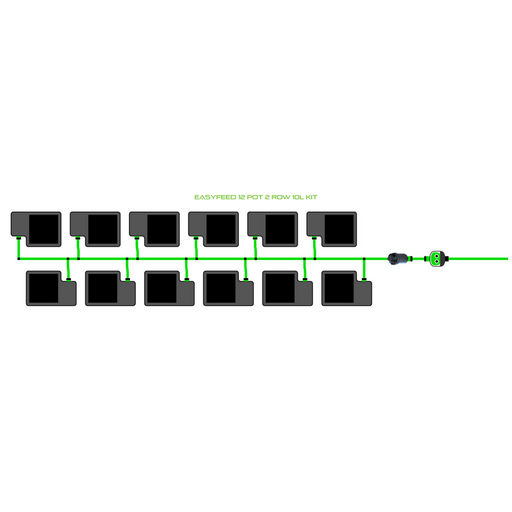 Alien Hydroponics EasyFeed 12 Pot 2 Row Kit