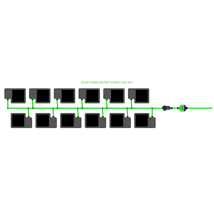 Alien Hydroponics EasyFeed 12 Pot 2 Row Kit