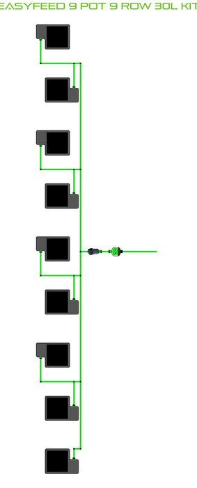 Alien Hydroponics EasyFeed 9 Pot 9 Row Kit