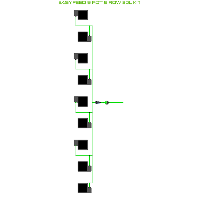 Alien Hydroponics EasyFeed 9 Pot 9 Row Kit