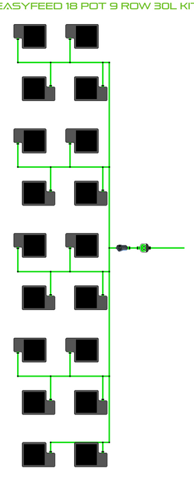 Alien Hydroponics EasyFeed 18 Pot 9 Row Kit