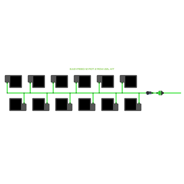 Alien Hydroponics EasyFeed 12 Pot 2 Row Kit