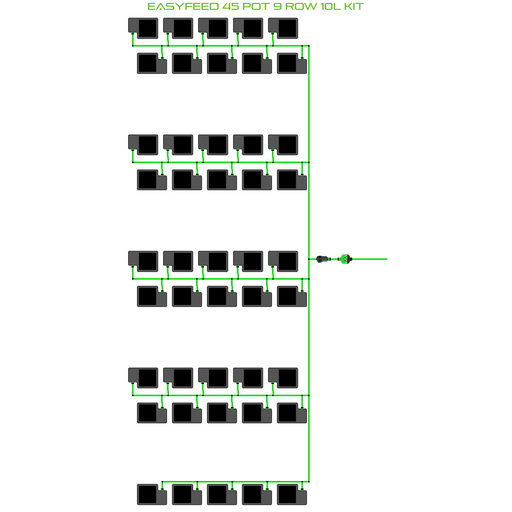 Alien Hydroponics EasyFeed 45 Pot 9 Row Kit