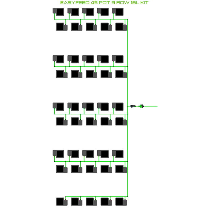 Alien Hydroponics EasyFeed 45 Pot 9 Row Kit