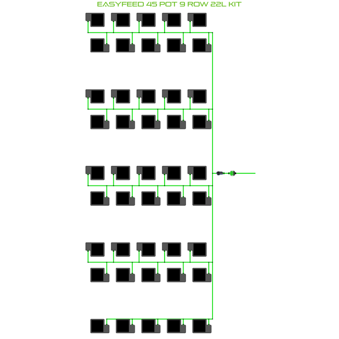 Alien Hydroponics EasyFeed 45 Pot 9 Row Kit