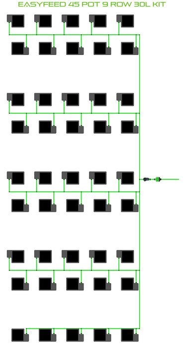 Alien Hydroponics EasyFeed 45 Pot 9 Row Kit